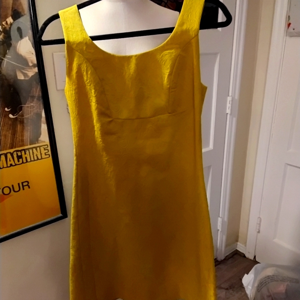 Anthropology Elegant Yellow Sleeveless Dress